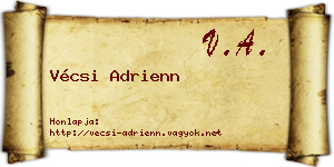 Vécsi Adrienn névjegykártya